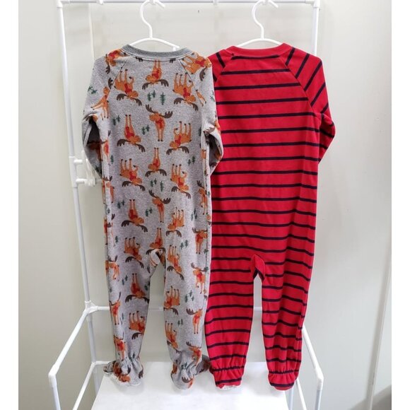 Boys Size 3T Bundle of 4 Warm Winter Fleece Sleepers - Picture 5 of 7